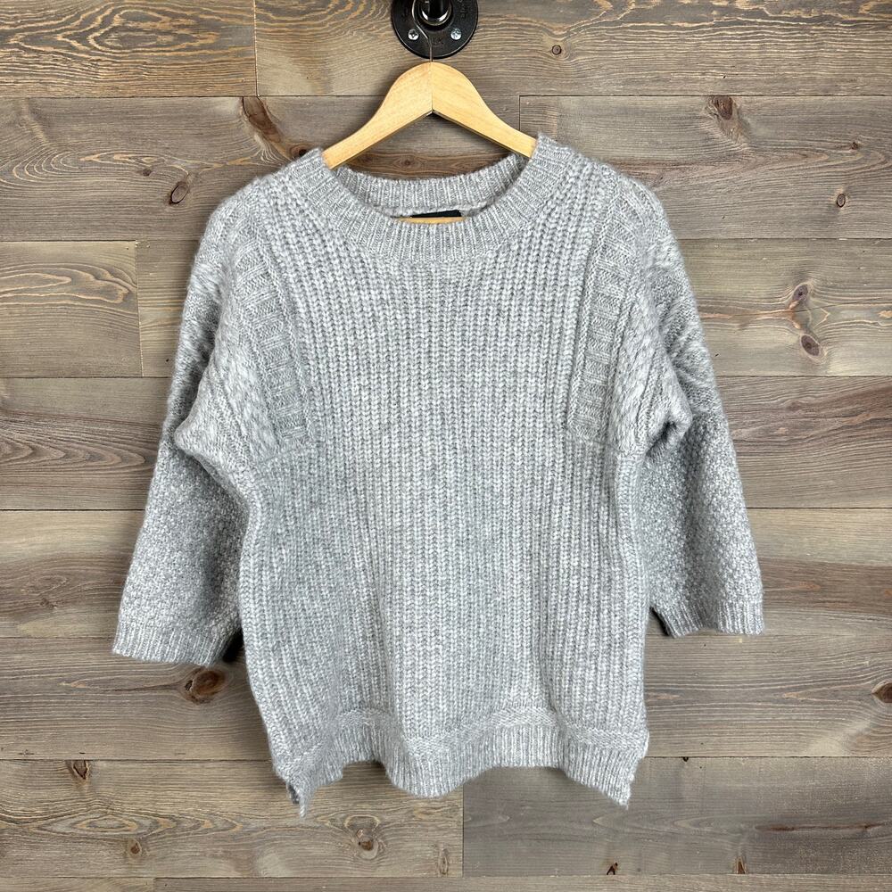 J. Crew Gray Alpaca Merino Chunky Sweater